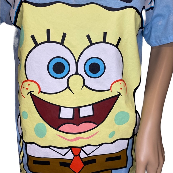 Nickelodeon Spongebob Squarepants "Happy" Tee Shirt T-Shirt Juniors Medium VGC - Picture 3 of 7